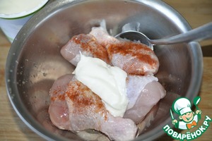 Куриные голени с йогуртом и кайенским перцем