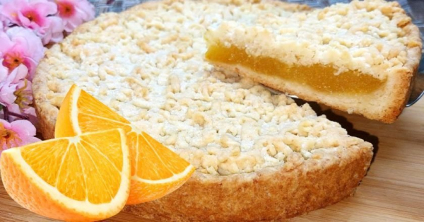 Апельсиновый пирог на песочном тесте