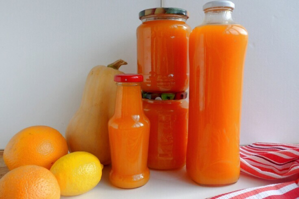 Натуральный сок из тыквы, моркови и цитрусовых на зиму